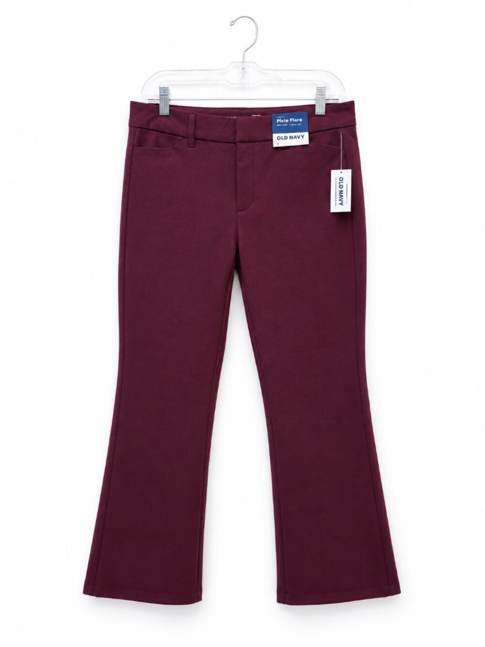 Old Navy Pixie Flare Pants High Rise Burgundy Red Wine Size 8 NWT 611133-11-1 - Picture 2 of 6